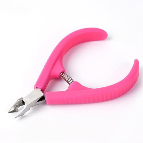 TOPBATHY Alicates para Cutículas y Piel Muerta 2 Piezas Tamaño Estándar Mango Plástico Rosa para Manicura Profesional y Doméstica en Salón y Hogar