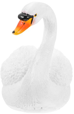 WRITWAA Figurine de Cygne D'étang en Résine Flottante, Sculpture Décorative pour Jardin et Pelouse, Statue Facile à Utiliser et Élégante pour Parties Extérieures