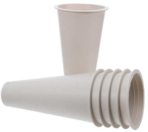 ADOCARN Jarrón para Flores de Cementerio de Plástico Resistente al Exterior, 17 Cm, Juego de 6 Piezas, Soporte Cónico para Arreglos Funerarios y Decoración de Tumbas