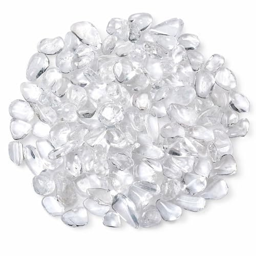 realideas Chips de cuarzo natural transparente de 2.2 libras, grava decorativa a granel para acuario, plantas suculentas, relleno de jarrón, manualidades de bricolaje (tamaño de 5 a 7 mm)