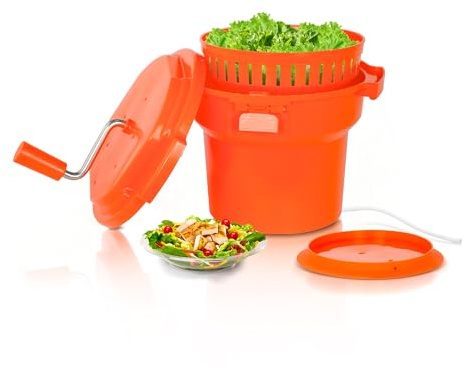 Hakka Essoreuse à Salade Manuelle 25L – Grande Capacité avec Vidange par Tuyau – Pour 5 Laitues et 2 Choux Rouges – Usage Professionnel