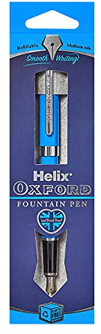 Helix Oxford Premium Fountain Pen (Light Blue) with Plastic Free Packaging