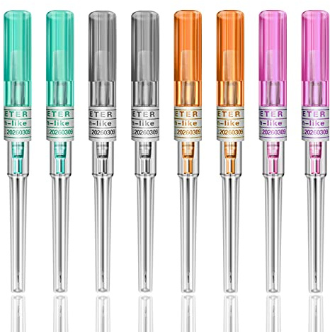 Sotica 8PCS Mixed Catheter Piercing Needles 14G 16G 18G 20G Ear Piercing Needle Kit
