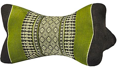 Fine Asianliving Thai Nackenkissen Nackenstütze 18x32cm Yoga Meditation Kapok Grün Thai Kissen Meditation Matte Matratze Kapok 301-K02