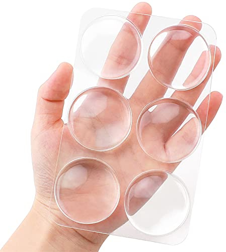 Xfenvs Door Knob Wall Shield, 4 CM Clear Soft Small Round | Door Stopper Wall Protector Self Adhesive Door Handle Bumper (Clear, 6 PCS)