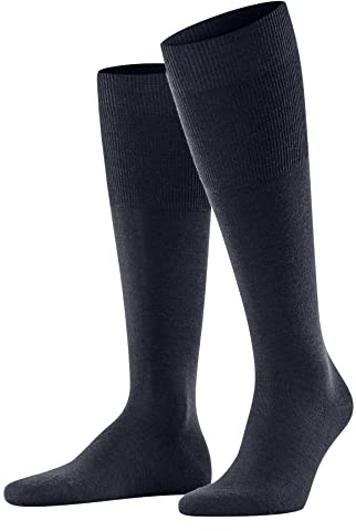FALKE herr Knästrumpor Airport M Kh ull bomull lång enfärgat 1 par, Blå Space Blue 6116, 47-48