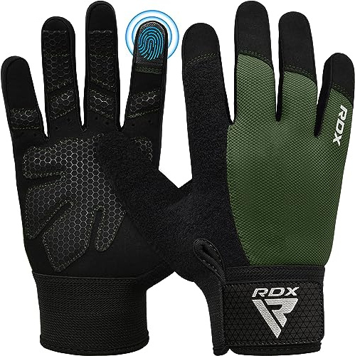 RDX Fitness Handschuhe Vollfinger Damen Herren, Gewichtheben Touchscreen Trainingshandschuhe, Bodybuilding Krafttraining Workout Gym Weight Lifting Gloves Powerlifting Kraftsport Griff Radfahren Sport