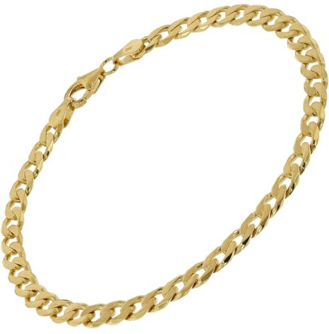 trendor Panzer-Armband Silber 925 vergoldet 5 mm Breite zauberhafter Armschmuck für Damen und Herren, modische Geschenkidee, 51320-21 21 cm