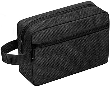 Kulturbeutel Herren, Kulturtasche Damen Große tragbare Kosmetiktasche Wasserabweisend Rasierentasche Waschtasche für die Reise mit Griff Großer Stauraum (Schwarz)