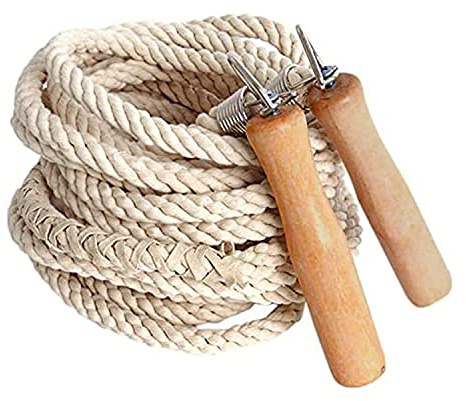 Doctor Sport Lange Springseil, FitnessTraining 3 m, 5 m, 7 m, 10 m, Sport | Mehrspieler-Seil, Springseil mit Holzgriff für Schule, Outdoor-Aktivitäten, 10meter