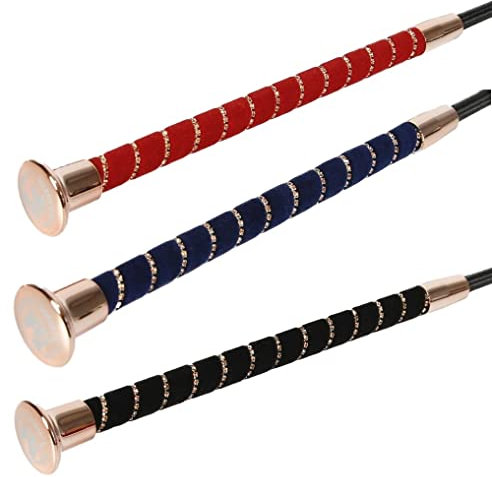 NETPROSHOP Luxus Dressurgerte Samt Rosegold 100 o. 110 cm Velourgriff mit Kristllsteinchen, Groesse:100 cm, Farbe:Bordeaux