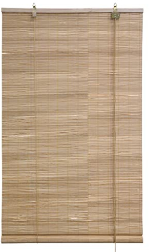 HERSIG - Estor Enrollable de Bambú Natural 60 x 140 cm - Persiana Enrollable Interior y Exterior - Estilo Natural para Ventanas - Privacidad, Resistencia y Fácil Instalación - Natural