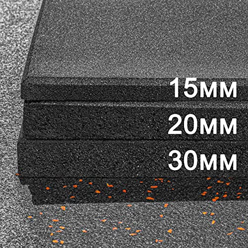 METIS Bodenschutzmatte Fitnessgerät [1m²] | Sport Matten Boden für Zuhause & Fitnessstudios | rutschfeste SBR/EPDM Gummimatte Fitness | Dicker Schutz [15/20/30mm] (20 mm)