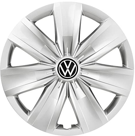 Volkswagen 2GA071456AUWP Radkappen (4 Stück) Radzierblenden 16 Zoll Radblenden, silber, mit VW Logo