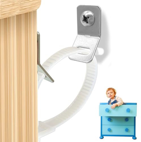 Kippsicherung Möbel, 6 Pack Möbel Sicherheitsgurt Anti Kipp Wandanker Schutzset Für Die Wandbefestigung Von Schrankmöbeln