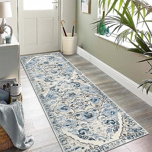 Enyhom Teppich Läufer 60 x 180 cm, Hochwertig rutschfest Korridor Eingangsbereich, Waschbar Sauberlaufmatte Teppiche Flauschig Weich Vintage Küchenläufer für Wohnbereich Treppe Schlafzimmer