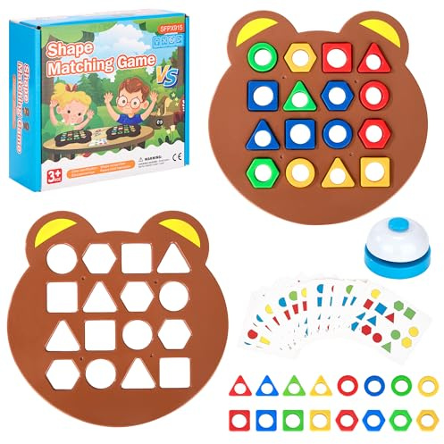 Formanpassung Spiel Farbsensorisches Lernspielzeug Set, Geometrisches Puzzles mit Karten, Brettspiele Baby Montessori Sensorik Spielzeug für Kinder Junge Mädchen ab 3 4 5 6 Jahre
