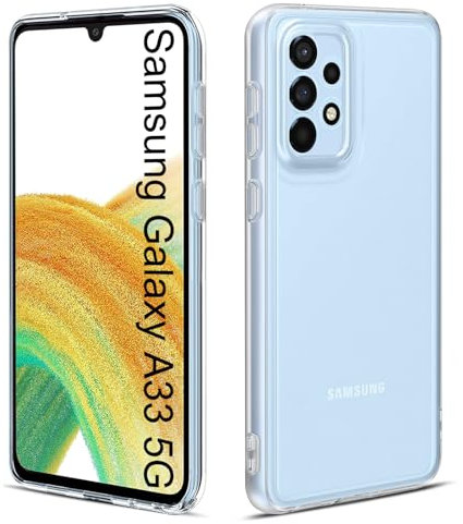 Eiselen für Samsung Galaxy A33 5G Hülle, Transparent & Anti-Vergilbung Slim Schutzhülle, Ultra Dünn Silikon Soft TPU Case, Durchsichtige Extrem Kratzfest & rutschfest & Fallschutz Handyhülle