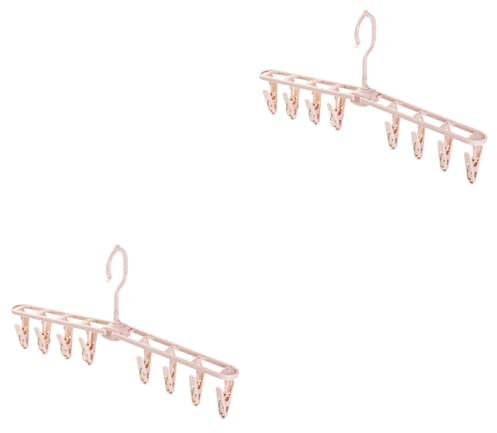MAGICLULU 2St zusammenklappbarer Kleiderständer Clip für Babykleidung zusammenklappbarer Kleiderbügel Wäscheständer Mehrzweck-Aufhänger Sockenklammern tragbar Windclip Unterwäsche