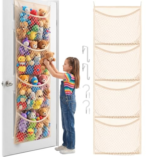 Ofiray-home Organizer für Stofftiere, über der Tür, für Sachen, Baby-Ideen, Kinderzimmer, Hängeorganizer