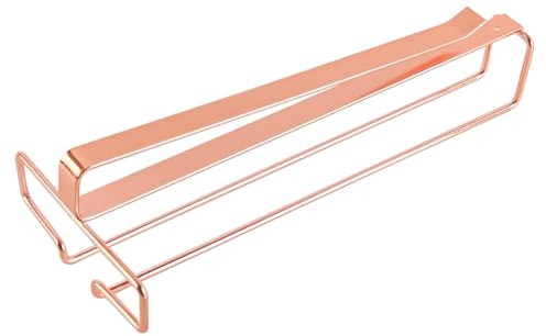 FONGKNOX Hanging Stainless Steel Wine Glass Rack, Hanging Wine Glass Rack 26cm for Kitchen, Bar and Restaurant-Rose Gold