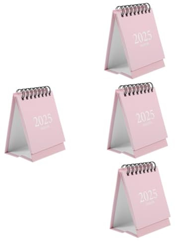 VILLCASE 4stücke Mini Tischkalender Eleganter Stehkalender Pastellrosa Praktischer Schreibtischkalender Für Büro Schule Und Zuhause Täglichen Planung Und Organisation