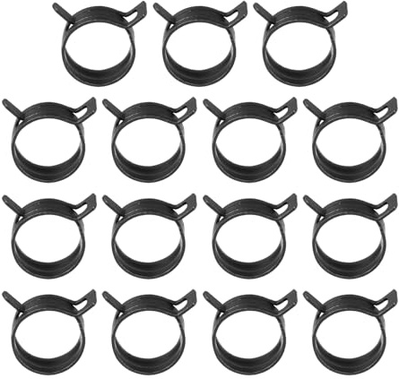 PATIKIL 25 pièces pour tuyau de 20-22,5 mm de diamètre extérieur noir | Pinces de serrage à ressort, Clips bande de tension constante en silicone pour tuyau d'air en silicone, tuyau d'eau