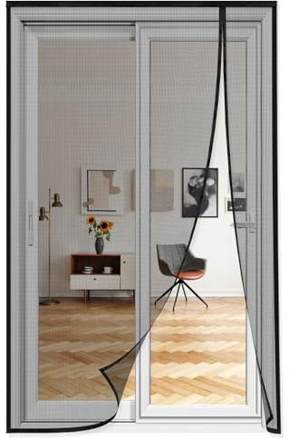 Insektenschutz Fliegengitter Dachfenster Insektenschutz, 125x200cm Insektenschutz Vorhang Tür durch leichte Montage Schwarz