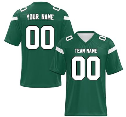 Custom Fußballtrikot für Kinder Erwachsene mit Team Namen Nummer & Logo Personalisiertes American-Football-Trikot Individuelle Football Jersey Benutzerdefiniertes Herren-Sporthemden Größe S ~ 7XL