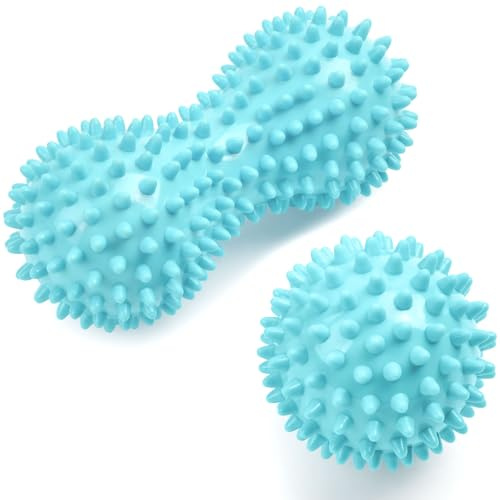 URAQT Set unique de 2 balles de massage différentes,Massage de Trigger Point, Boule Myofasicale, Boule d'exercice,Balle de Massage Pour Masser les Pieds,dos,épaules,Bras