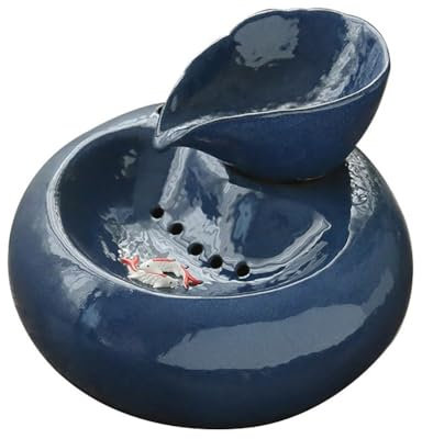 OLDMFZP Fuente de Agua de Gato de cerámica, Fuente de Agua de Gato de cerámica Interior elevada Fuente de cerámica for Mascotas Fuente de Gato Ideal for Gatos, Perros y múltiples Mascotas