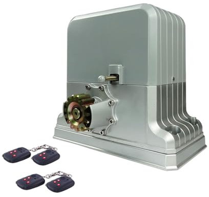 Motor de puerta corrediza, Operador de puerta corredera AC110/220, peso de puerta móvil 1800KG, abridor de puerta domótica con fotocélula for evitar pellizcos para motor de puerta corrediza(Kit 2)