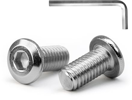 MINHER 20 Sätze M4 x 14mm Schrauben,Flachkopfschrauben, A2 V2A Edelstahl Flachkopf-Innensechskantschrauben für Möbel(mit Innensechskantschlüssel)
