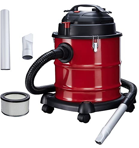 Arebos Aspirateur de cendres de cheminée 1200 W, 20 l, 4 roulettes, filtre HEPA, aspiration et soufflage, tuyau métal renforcé, 2 embouts métalliques