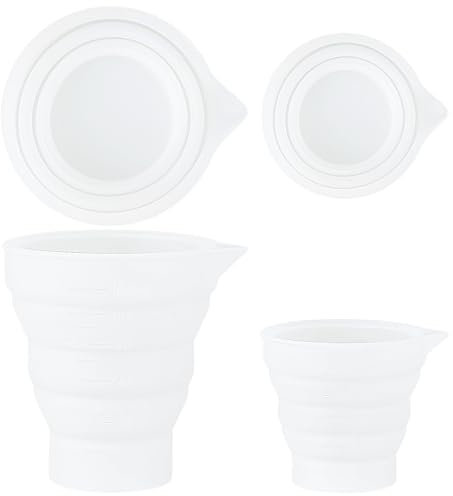 saerryor 4 Pcs Laundry Liquid Dosing Measuring Cups,Foldble Silicone Laundry Dosing Ball for Detergent Fabric Conditioner Liquid Soap Dispenser