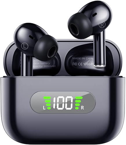 AsiceSound Écouteurs Bluetooth, Écouteurs stéréo HiFi Immersifs Bluetooth 5.3, Basses Profondes, 4 Mic ENC Antibruit, 72h Lecture, Écouteurs Résistance IPX8, pour iOS et Android