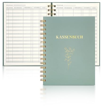 JIANTA Kassenbuch A5, Spiralfinanzbuch, Haushaltsbuch Ein und Ausgaben, Ausgaben Tracker Finanzplaner Budgetverfolgung Deutsch für Rechnung Kleinunternehmen, 140 Seiten