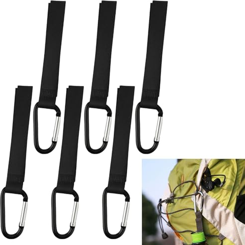 6pcs Stroller Clips, Stroller Hooks, Stroller Accessories, Stroller Bag Clips, Can Fix Diaper Bags, Handbags, Shopping Bags, Etc. Baby Travel, Hiking, Black Stroller Clips Aluminum Alloy Carabiner