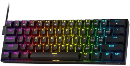 Redragon K617 HE Rapid Trigger Gaming Keyboard, 60% 61 Keys Wired Mechanical Keyboard w/Hyper-Fast Actuation, Dedicated Hall Effect Magnetic Switch, Actuation Point Adjustable, Essential Black