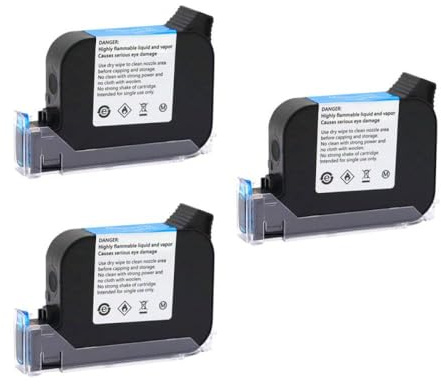 JS12 600DPI Imprimante portable avec un solvant à sec Fast Dry Solvent Hauteur de 12,7 mm une imprimante à jet d'encre de niveau compatible avec des cartouches d'encre colorées(JS12--Black--3pcs)