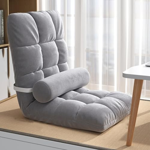 Silla plegable ajustable de 5 posiciones con respaldo, cómodo sofá de meditación para adultos, perfecto para leer, jugar y dormir