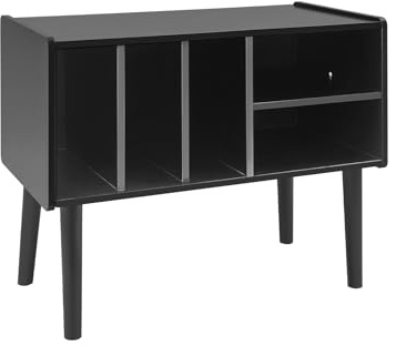 TFGXUE Tocadiscos de estilo medieval retro con 5 compartimentos, tocadiscos clásico, 80 x 40 x 68 cm, color negro