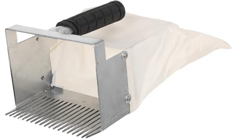 ROMISBABA Recolector de Frutos con Mango Ergonómico Rastrillo Metálico de 19 Dientes y Peine de 3 MM para Recolección Rápida de Frutos Pequeños en Huertos y Jardines