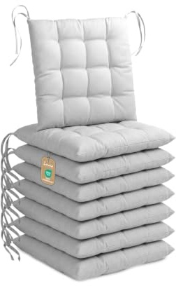 Lavea® 8er Set Sitzkissen & Stuhlkissen 40x40 cm - Silber