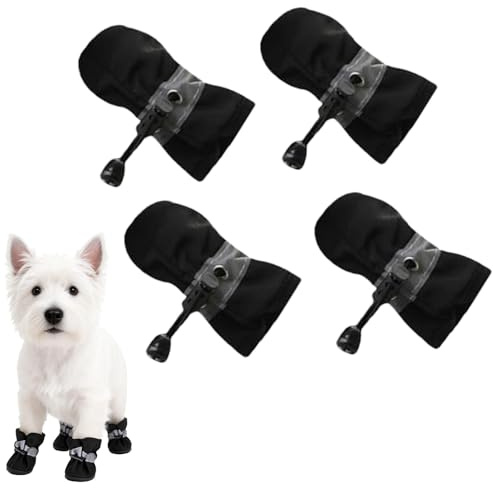 Dog Shoes,Hundeschuhe Winter,Hundeschuhe Pfotenschutz Hund Schuhe Winter Outdoor,Schneeschuhe Hund,Plush Dog Boots Winter,Dogs Snow Boots, Comfortable,Waterproof Dogs Shoes (S)