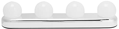 Hyuduo Lampada LED per Trucco con Ventosa, 4 Lampadine Senza Fili Alimentazione a Batteria, Illuminazione Portatile Regolabile per Specchio Cosmetico, Toeletta da Bagno, Stile Hollywood