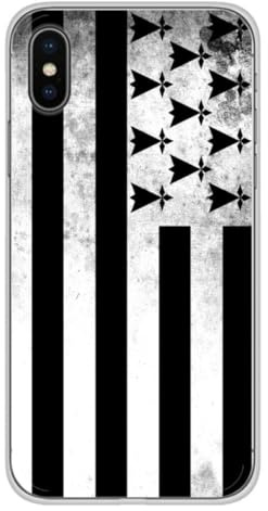 1001coques - Coque Silicone Compatible avec Apple iPhone X iPhone XS - Motif Drapeau Bretagne - Design Original imprimé en France