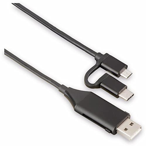 Hama 4in1-Micro-USB-Kabel mit USB-C-Adapter, Daten, Laden, OTG, 1,00 m