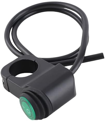 Interruptor de aleación de aluminio para motocicleta, 12V Universal 22mm Impermeable Interruptor de encendido/apagado del manillar de la motocicleta Moto Faro de faro Interruptor de luz de punto de ni