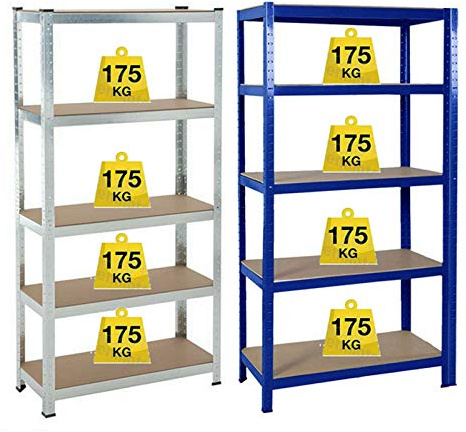 Regal Lagerregal Schwerlastregal 200x100x50cm Kellerregal Steckregal Werkstattregal 5 Böden Höhenverstellbar Metallregal Regalsystem Max. Belastbarkeit für jedes Fach: 175kg - Verzinkt